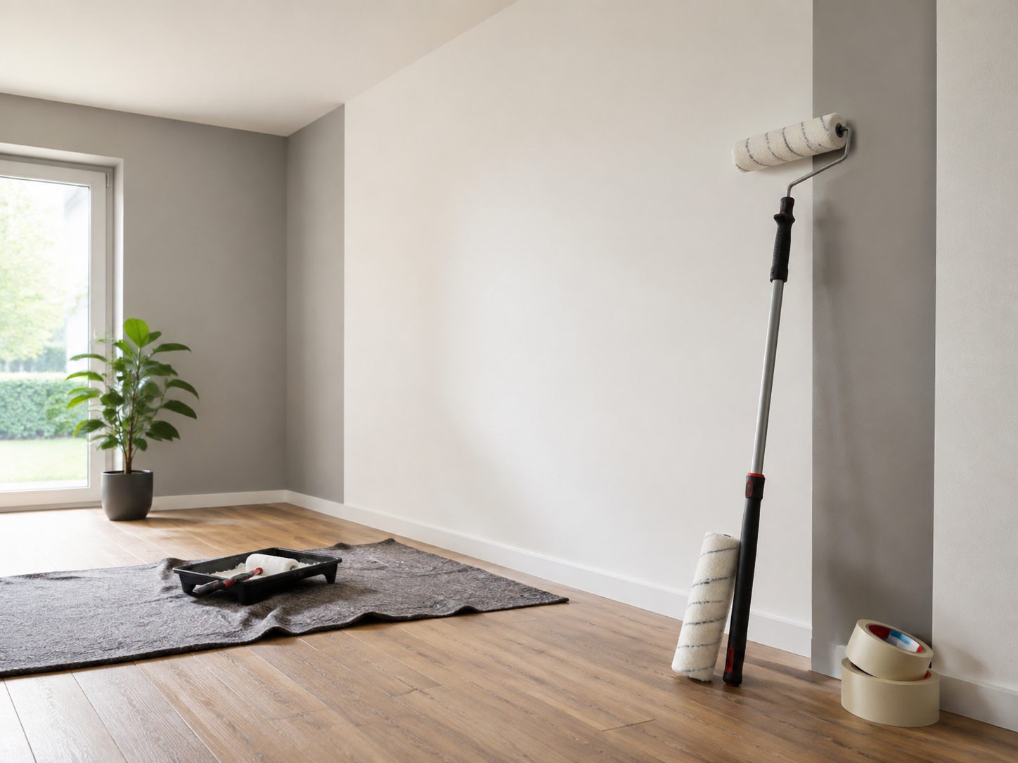 Musterfoto: frisch gestalteter Wohnraum für Maler- und Anstricharbeiten